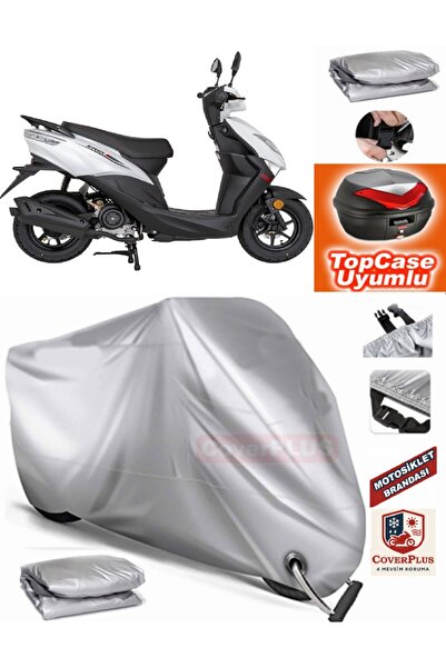 MotoEN Gray Lock Compatible Mondial 50 Eagle Tarpaulin Topcase Rear Bag Compa...