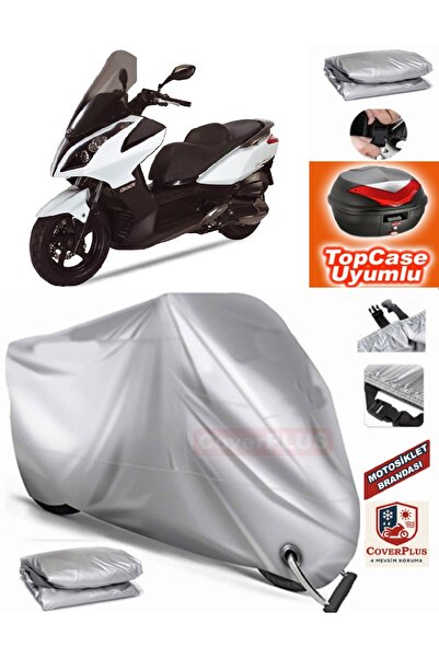 MotoEN Gray Lock Compatible Kymco Downtown 300I Tarpaulin Topcase Rear Bag Co...