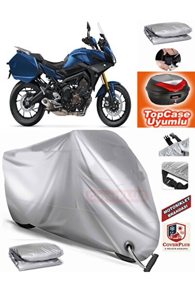 MotoEN Gray Lock Compatible Yamaha Tracer 900 Gt Tarpaulin Topcase Rear Bag C...