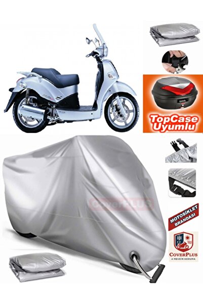 MotoEN Gray Lock Compatible Kymco People 250 Tarpaulin Topcase Rear Bag Compa...