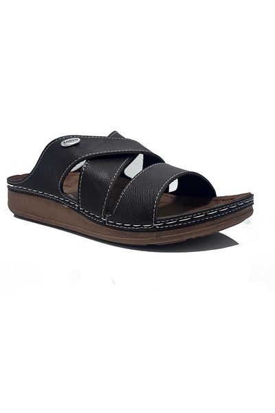 ayaktarz Enova Brown Comfortable Stylish Outward Men's Slippers