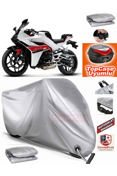 MotoEN Gray Lock Compatible Hyosung Gd 250 R Tarpaulin Topcase Rear Bag Compa...
