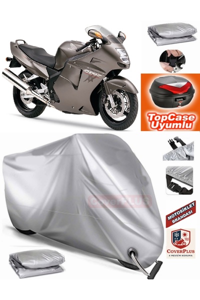 MotoEN Gray Lock Compatible Honda Cbr 1100 Xx Tarpaulin Topcase Rear Bag Comp...