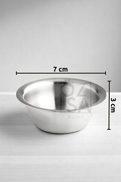 ÖzSa Home 4 Pieces 18/10 Stainless Steel Coffee Side Turkish Delight Bowl Jam Bowl Burger Side Sauce Bowl 7,5 cm
