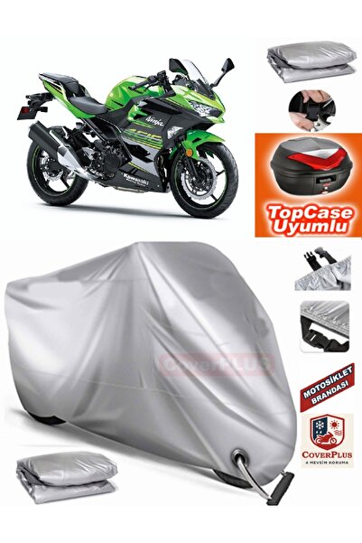 MotoEN Gray Lock Compatible Kawasaki Ninja 400 Tarpaulin Topcase Rear Bag Com...