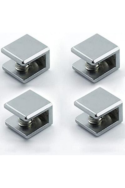 Generic AWEN Glass Shelf Bracket Glass Clamp Holder Adjustable Clamp Shelf Clip for 6-10mm Thickness - 4pcs