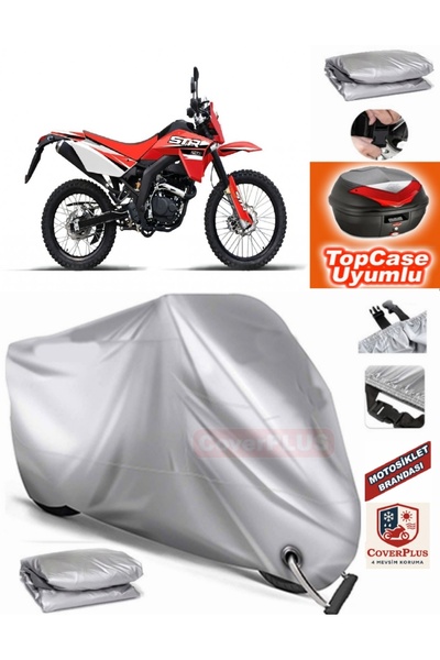 MotoEN Gray Lock Compatible Kuba Str 250 Tarpaulin Topcase Rear Bag Compatibl...