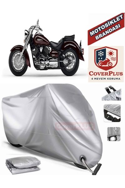 MotoEN قماش القنب المتوافق مع القفل الرمادي لدراجة Yamaha XVS 1100 Drag Star ...