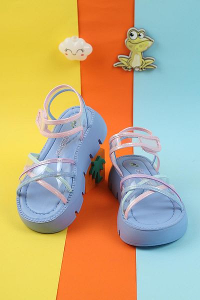 Moda Lime Sandale casual Sandale cu pană Sandale fete Sandale colorate Sandale cu design special