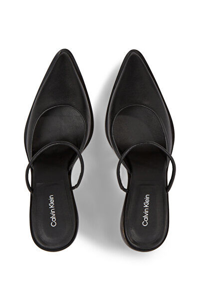 Calvin Klein Women Black Pointed Toe Heel Mules