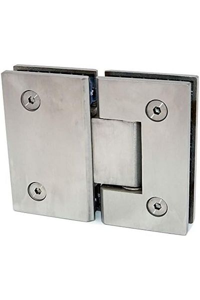 NUZAMAS Set of 2 Shower Door Hinges, Glass to Glass Brackets, 180 Degree Open and Close, 304 Stainle