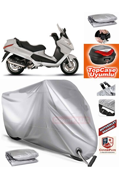 MotoEN Gray Lock Compatible Piaggio X8 400 Ie Tarpaulin Topcase Rear Bag Comp...
