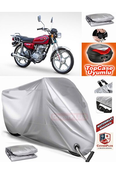 MotoEN Gray Lock Compatible Asia as 125 Tarpaulin Topcase Rear Bag Compatible...