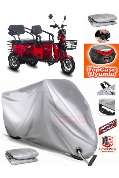 MotoEN قفل رمادي متوافق مع Stmax Elite 940 قماش القنب Topcase الخلفي حقيبة مت...