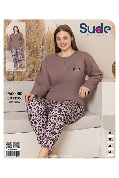 Sude Kadın Battal Uzun Kollu Koton Pijama Takım