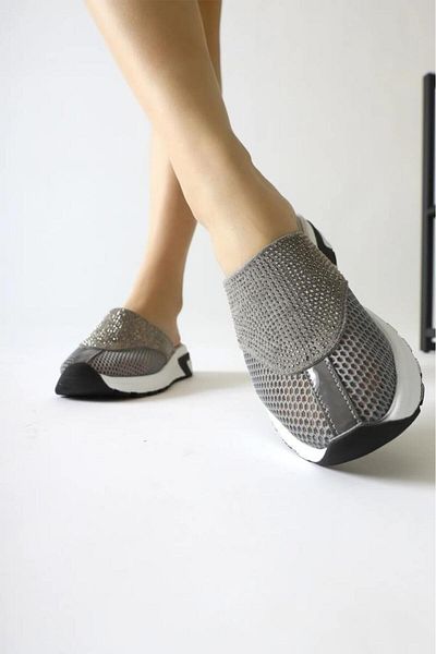 PİSAGOR Papuci de interior pentru femei Pisagor 31630 Mesh Detailed Stone