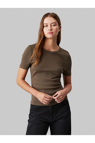 Calvin Klein Women Gray Short Sleeve T-Shirt