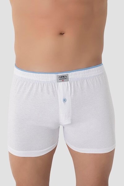 Arma Yıldız White Men's Combed Cotton Towel Boxers - Pack of 6, 100% Cotton