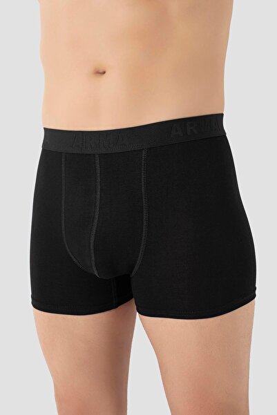 Arma Yıldız Συσκευασία 6 ανδρικών βαμβακερών Lycra εύκαμπτο ύφασμα μαύρο μπόξερ