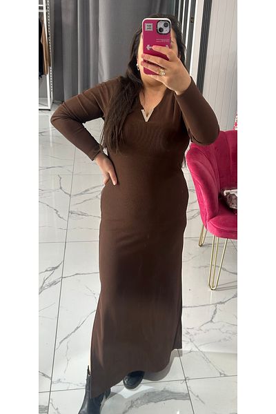 Lotus Slit Long Dress