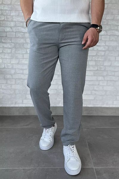 MİSHAR İTALİA Ανδρικό παντελόνι Jogger σε γκρι μέση με κορδόνια