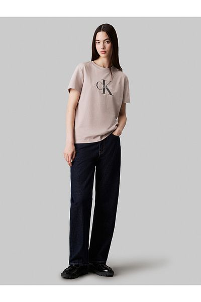 Calvin Klein Calvin Klein Women Beige Short Sleeve T-Shirt