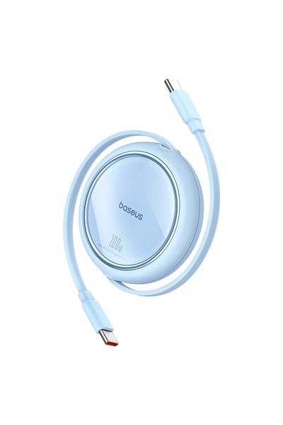 Baseus Baseus 100W Free2 Draw Mini Both-Way Retractable Type C to Type C Fast Charging Data Cable 1M - Blue