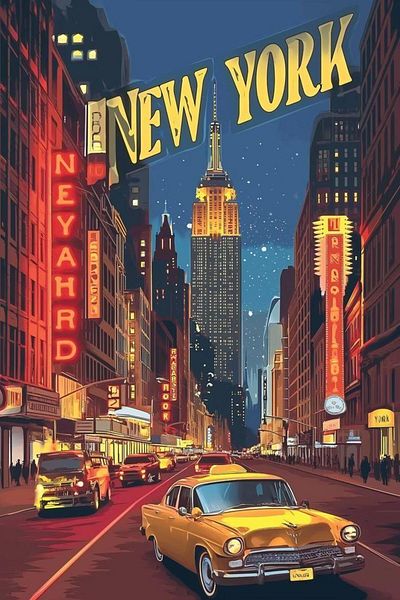 pixartsanat New York Pixart Art Diamond Mosaic Painting 40X60