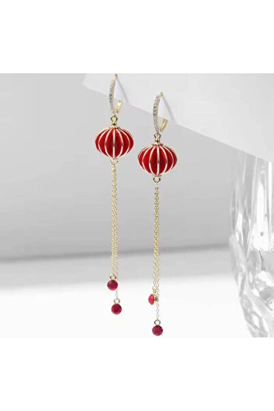 Alsade Japon ve Kore Tarzı Şans Feneri 9 cm Sallantı Küpe