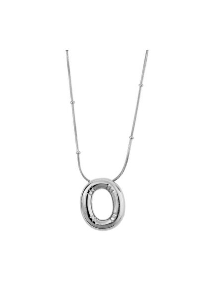 miyle Çelik Balon Harf Kolye Silver (O) 45cm // KOLYE-1727