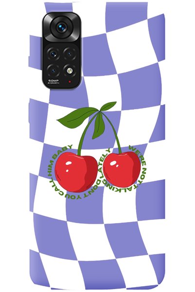 WANNA PROTECT Xiaomi Redmi Note 11S Lilac Inside Velvet Checkerboard Cherry P...