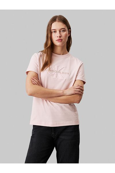 Calvin Klein Calvin Klein Women Pink Chenille Monologo T-Shirt