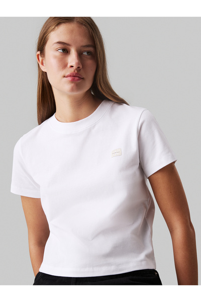 Calvin Klein Women White Short Sleeve T-Shirt