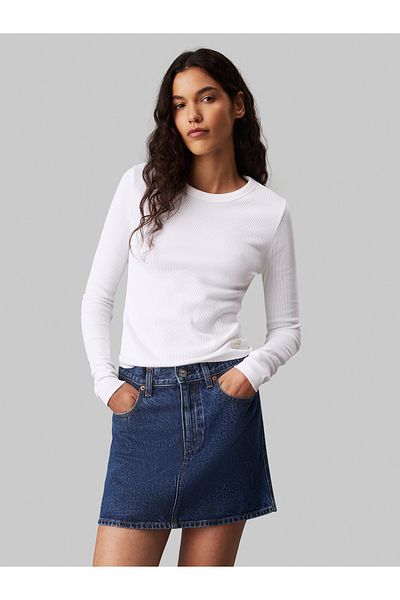 Calvin Klein Women White Rib Top