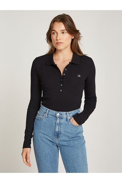 Calvin Klein Calvin Klein Women Black Rib Polo Top Body