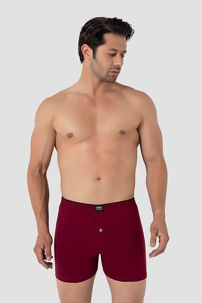 Arma Yıldız Claret Red Ανδρικό Boxer - Πακέτο 3 100% βαμβακερό χτενισμένο βαμβάκι