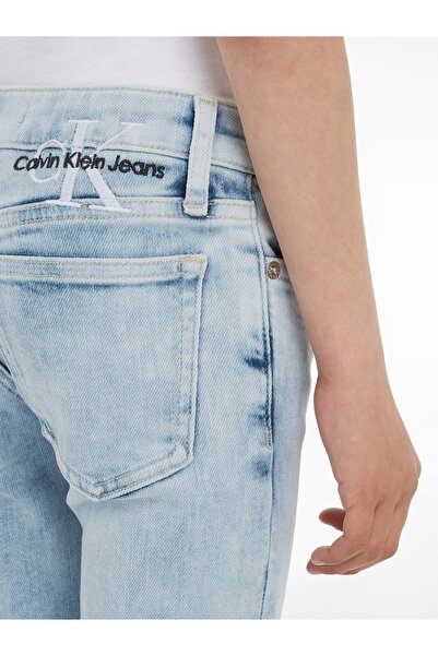 Calvin Klein Girls Light Blue Tencel Flare Wide Leg Jeans