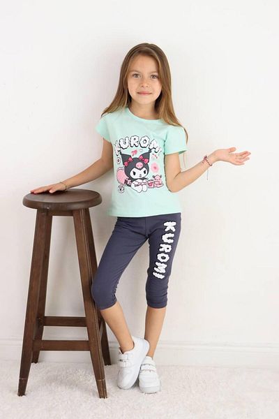 MUMİKİDS Girl's Bottom Top Lycra Single Jersey Fabric Tights Set