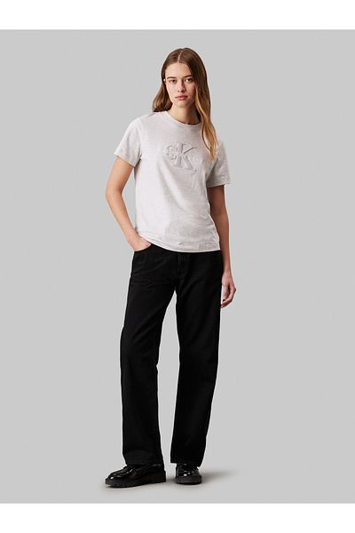 Calvin Klein Calvin Klein Women Gray Chenille Monologo T-Shirt
