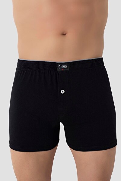 Arma Yıldız Pack of 6 - Black Men's Combed Cotton Towel Boxers 100% Cotton