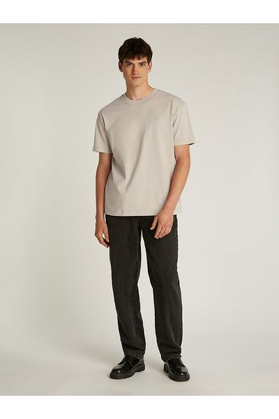 Calvin Klein Men Beige Short Sleeve T-Shirt