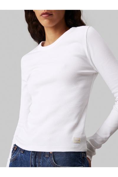 Calvin Klein Women White Rib Top