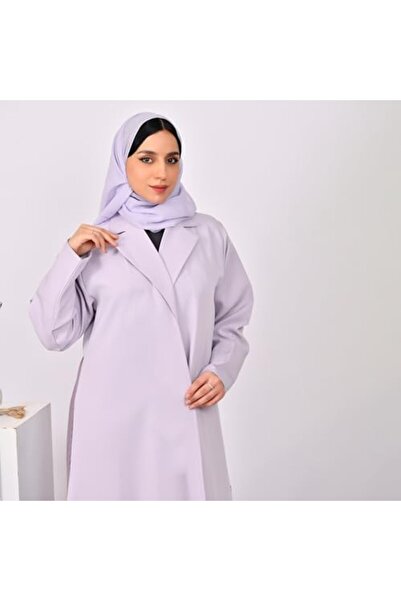 HAWRAA Abaya Blazer in Light Purple with Dark Purple Inserts and Pleats