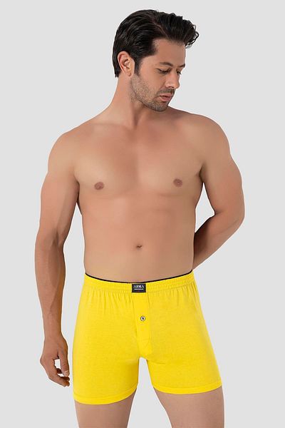 Arma Yıldız Yellow Men's Boxers - Πακέτο 3 100% βαμβακερό χτενισμένο βαμβάκι