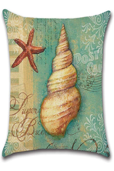 RISHAHOME غطاء وسادة مطبوع عليه صورة الحياة البحرية، مقاس 45×45 سم، غطاء وساد...