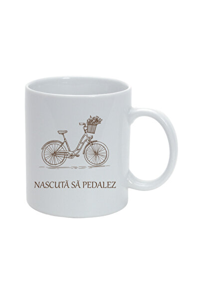 OEM Εξατομικευμένη λευκή κούπα "Γεννημένη για να κάνεις πετάλι", INOVATIX®. 3...