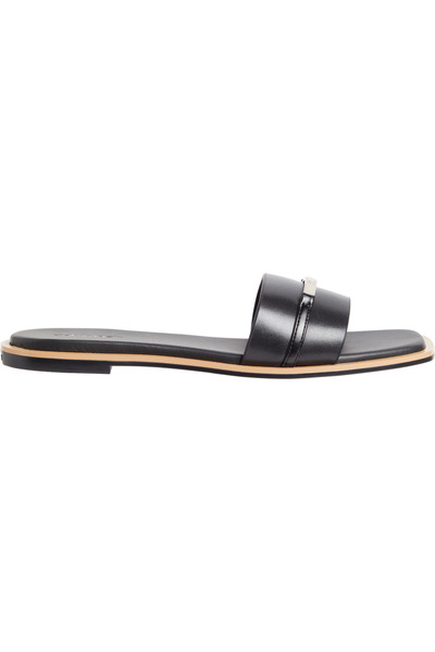Calvin Klein Women Black Squared Flat Sandals