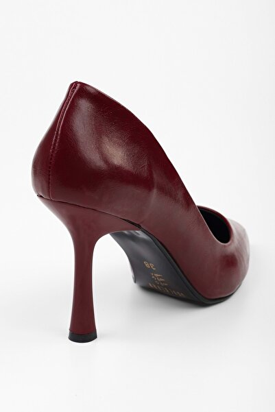Shoeberry Women's Vague Burgundy Skin Stiletto