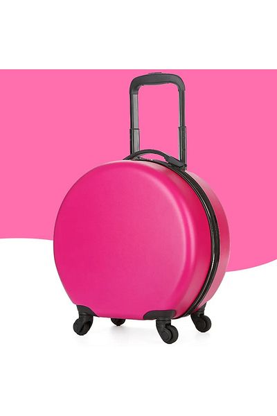 ABYZ Cărucior de călătorie pentru copii, rotund, model Easy Trip, 38x20x38 cm, roți 360, culoare roz ABYZ™