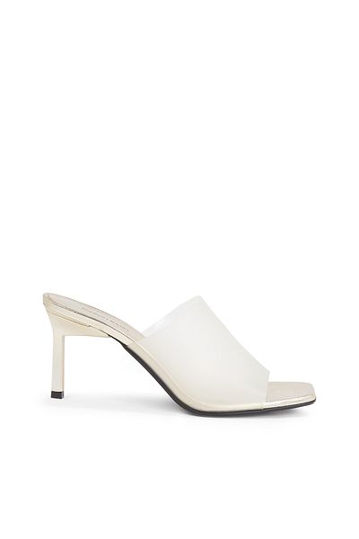Calvin Klein Women Gold Geo Stil Mule Sandals